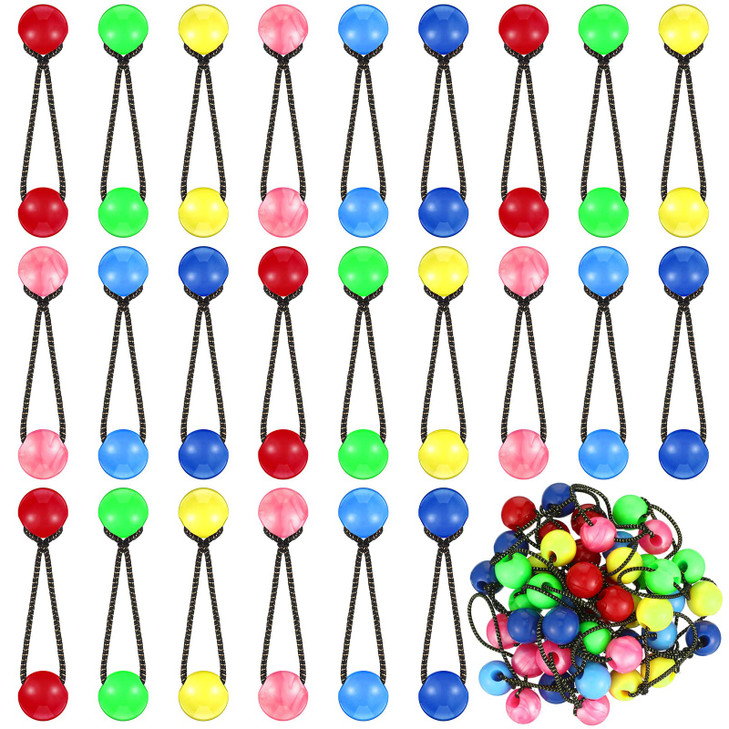 Jutom 24 Pieces Hair Tie Balls 20mm Bubble Ponytail Holders for Girls Double Bead Bubble 80s 90s Hair Balls Tie Elastic