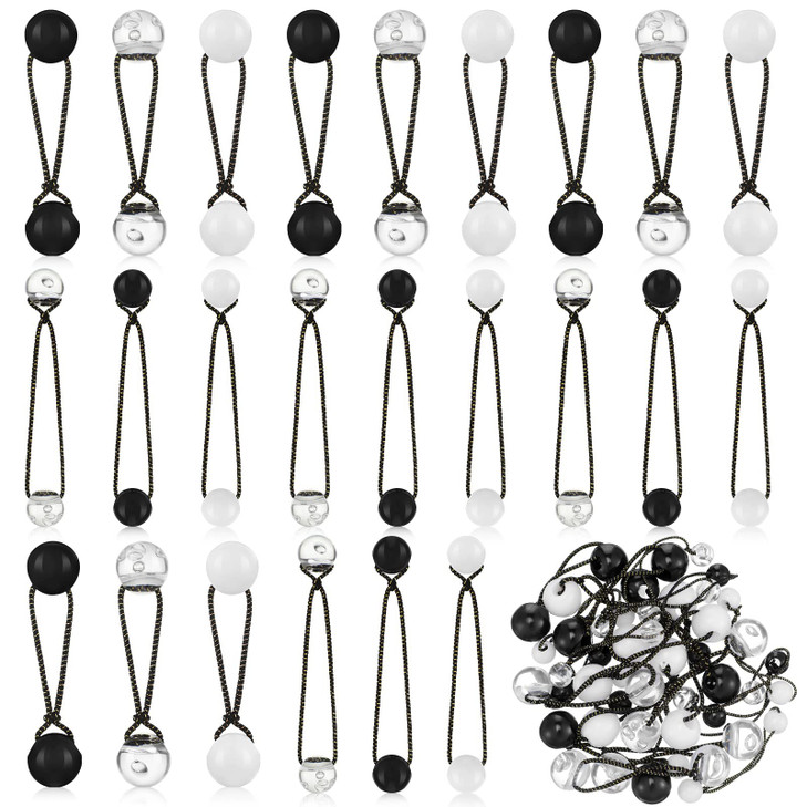 Jutom 24 Pieces Hair Tie Balls 20mm Bubble Ponytail Holders for Girls Double Bead Bubble 80s 90s Hair Balls Tie Elastic