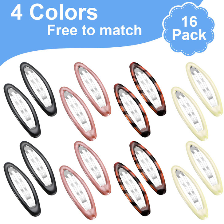 16 Pieces 28 Inch Big Oval Water Drop Shape Women Hair Clips Metal Stoving Varnish No Slip Hair Barrettes for Girls Wome