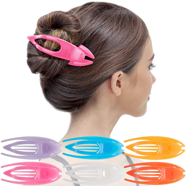 RC ROCHE 6 Pcs Flat Hair Clips Big Claw for Thick Hair French Duckbill Women No Slip Side Slide Curved Alligator Concord