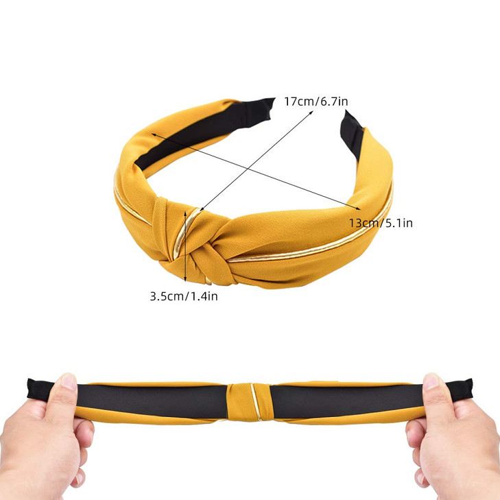 HOKPA Hairbands for Women 4 Pack Fashion Cross Knot Hairbands Wide Knotted Hair Hoop Headwrap Headwear Hair Bands Access