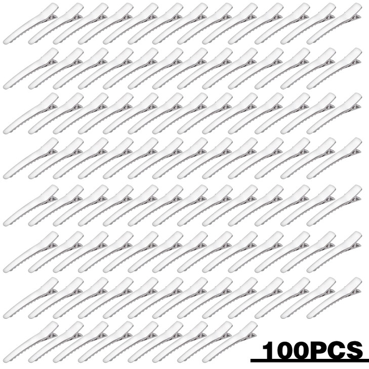 100pcs 495 mm Silver Metal Alligator Hair Clips Nonslip Single Prong Teeth Bows Hair Clips Professional Sectioning Hairp