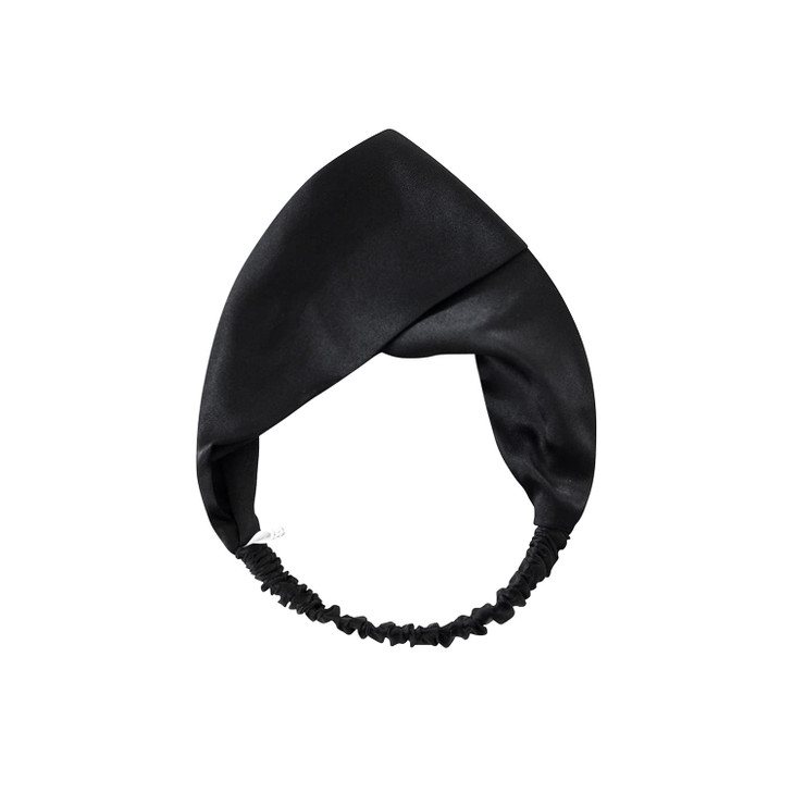 ZIMASILK 100 Mulberry Silk Headband Elastic Twisted Hair Wrap Turban for Women NonSlip Sleep Silk Hair Accessory Black
