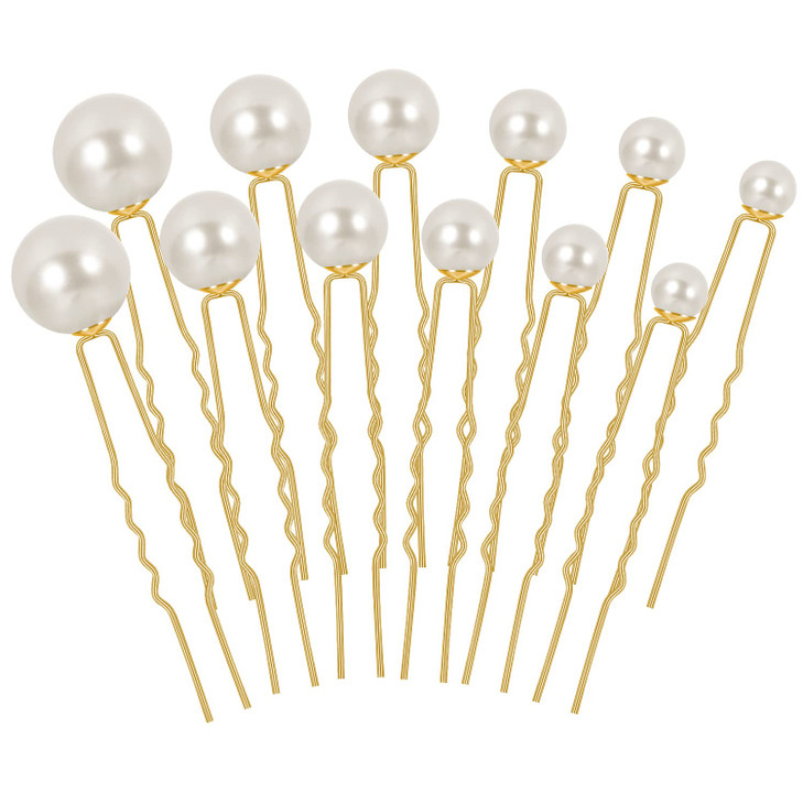 BESARME Pearl Hair Pins 36 Pcs Wedding Pearl Hair Accessories Bridal Rhinestone Hair Clips for Brides Bridesmaid Women