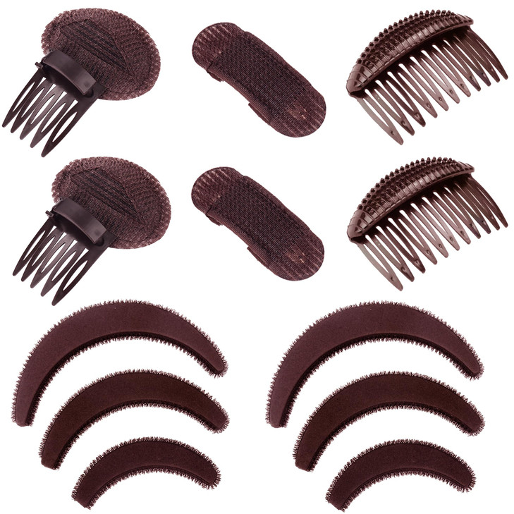 Hair Base Sponge Invisible Clip Comb Volume Tool False Hair Pads Styling Insert Hair Extensions Accessories Brown AE Bro