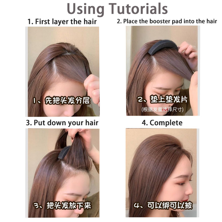 24pcs Hair Volumizing Tools and Accessories Invisible Hair Clips Combs Base Sponges False Pads Styling Inserts for Hair