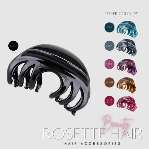 Rosette Large Chic Styling Organic Glass Claw Clip Hair Clips Clamps Grip Hairpins for Women and Girls Indoor Outdoor Us