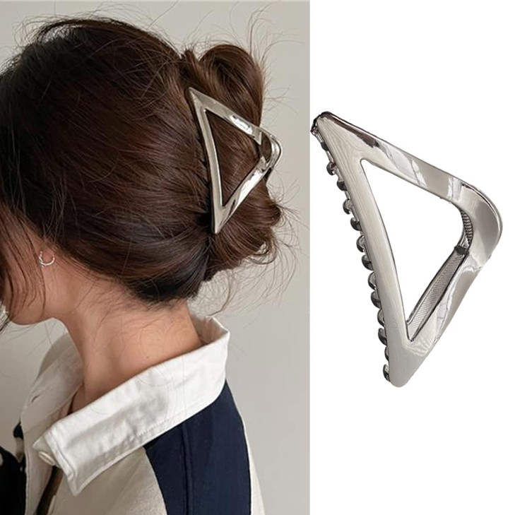 Triangle Hair Claw Clip Hollow Triangle Hair Clips Medium Metal Hair Claw for Women Girls NonSlip Strong Grab Clips Shar