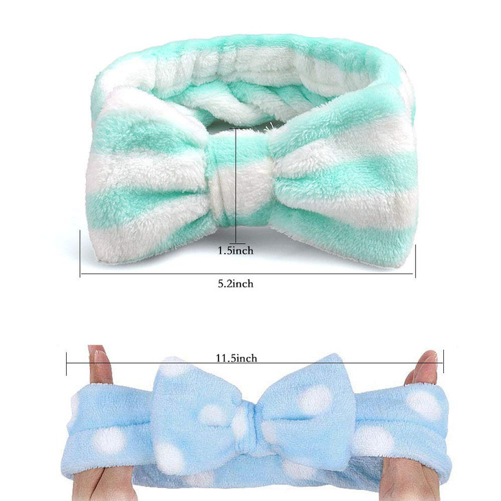 AOPRIE 6Piece Spa Headbands for Women Soft Coral Fleece Head Wraps for Washing Face Shower Makeup SPA Travel Accessory G