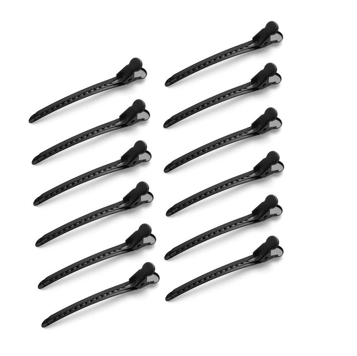 Drayas 12Pcsset 37 Inches Metal Hair Clips for Styling and SectioningDividing Duck Bill Clips with Prevent slippery Hole