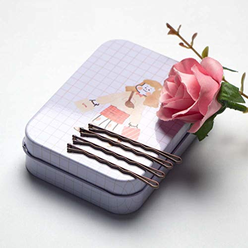 MAORULU Hair Bobby Pins Brown with Cute Case 200 CT Bobby Pins for Buns Premium Hair Pins for Kids Girls and Women Great