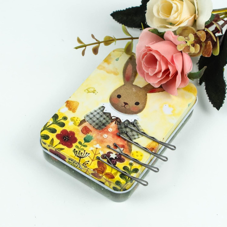 Mini Bobby Pins Silver with Cute Case 200 CT 138 Inch Small Hair Bobby Pins for Buns Premium Gray Hair Pins for Kids Gir