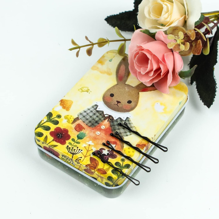 Mini Bobby Pins Black with Cute Case 200 CT 138 Inch Small Hair Bobby Pins for Buns Premium Hair Pins for Kids Girls and