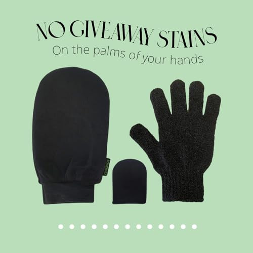 Skinerals Self Tanning Mitt Set, 3-Piece Applicator Kit with Exfoliator Glove, Face Pad & Back Tool, Reusable Glove for Streak-Free Tan Application w online at globaldelivered