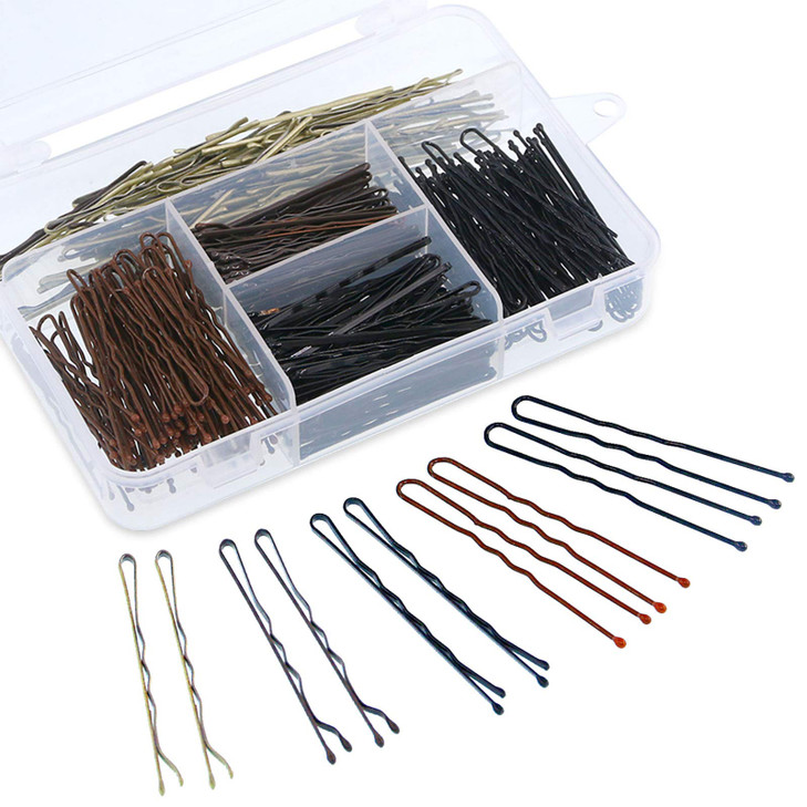 Swpeet 360 Pieces 2 Styles Hair Pins Kit Including 216Pcs Bobby Pins and 144Pcs U Hair Pins Hair Clips with Storage Box