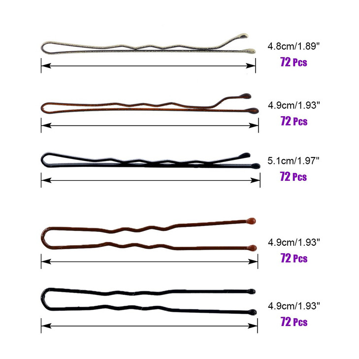 Swpeet 360 Pieces 2 Styles Hair Pins Kit Including 216Pcs Bobby Pins and 144Pcs U Hair Pins Hair Clips with Storage Box