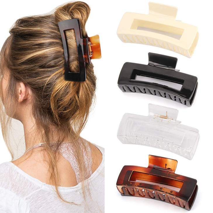 Canitor 41 Inche Large Hair ClawClips for Thick Hair Acrylic Banana Claw Nonslip Rectangular Jaw Big Gifts for Women Gir