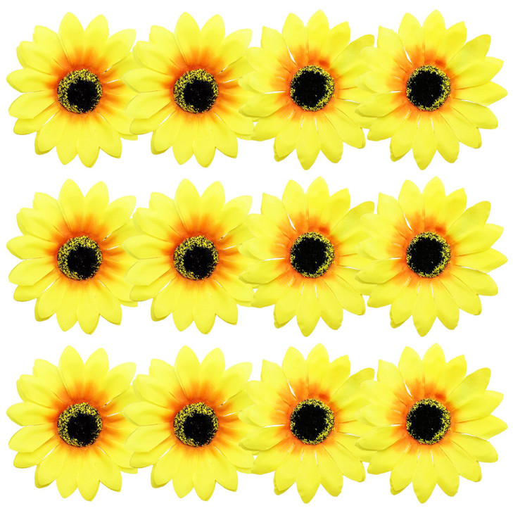 12 Pieces Sunflower Hair Clips Alligator Pins Accessories 39 inches for Wedding Party Boho Beach Photography Christmas D
