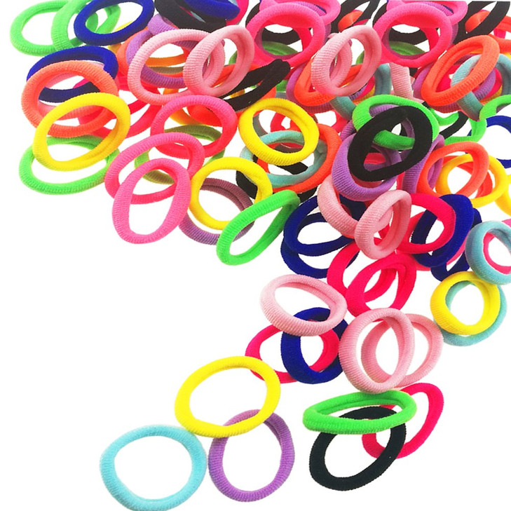 Baby Hair Ties for Kids Toddlers 100 PCS 10 Colors Small Seamless Hair Bands Ponytail Holder JMEE