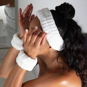 ZaneGear 3 Piece Original USA Spa Headband and Wrist Washband Face Wash Set Reusable Prevent Liquids from Spilling Down