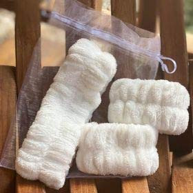 ZaneGear 3 Piece Original USA Spa Headband and Wrist Washband Face Wash Set Reusable Prevent Liquids from Spilling Down