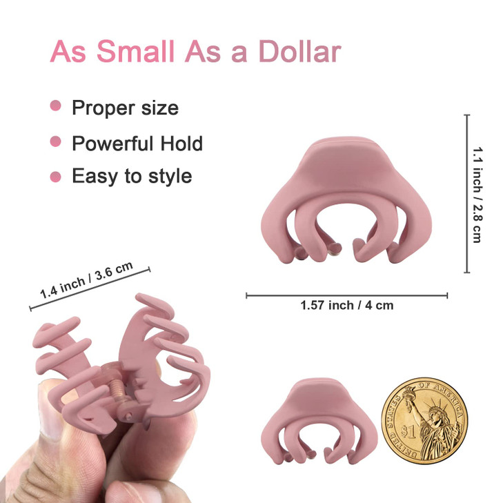 Small Hair Clips for Women Girls Kids Tiny Hair Claw Clips for ThinMedium Thick Hair 15 Inch Mini Hair Jaw Clips Matte O