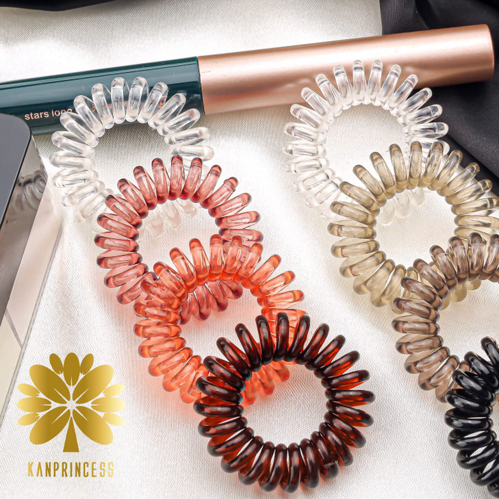 KANPRINCESS 27 PCS Spiral Hair TiesNo Crease Coil Hair Elastic Hair Bands Multi Color Waterproof Phone Cord Hair Accesso