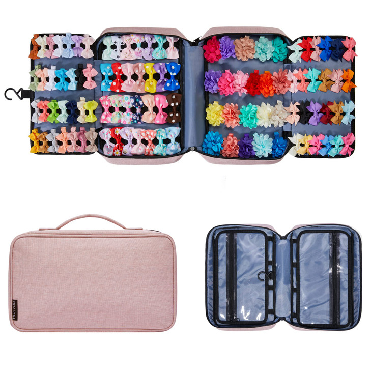 HUHYNN Hair Accessories Organizer for Girls Hair Accessories Storage Bag Hair Bow Storage Organaizer for Girls with Mult