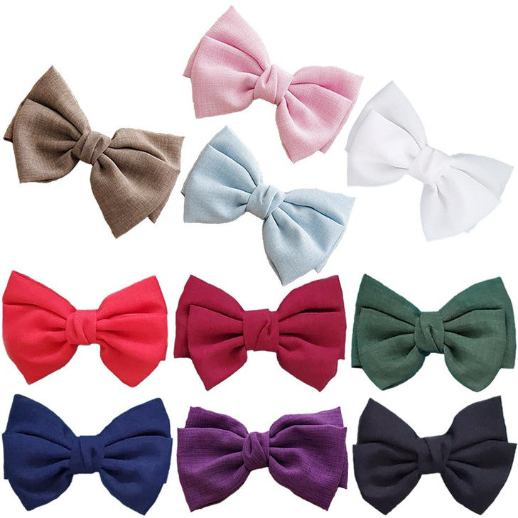 10 Pcs Hair Bow Clips 5 French Hair Bows Hair Barrettes Hair Accessories for Women Girls and Ladies