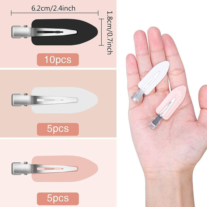 Gingbiss 20 Pcs No Bend Hair Clips No Crease Hair Clips Curl Pin Clips with Storage Box for Hairstyle Bangs Waves Makeup