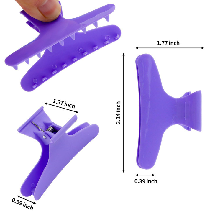 BAHABY Hair Clips for Styling Sectioning 12 Pack Pink Purple Blue Butterfly Clamps Hair Claw Clips Pro Salon Hair Clips