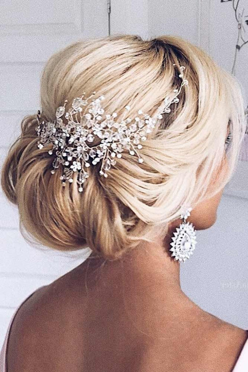 Kercisbeauty Handmade Bridal Bridesmaids Rhinestones Flower Side Headband Vine Spring Headpiece Hair Vine Bridal Accesso