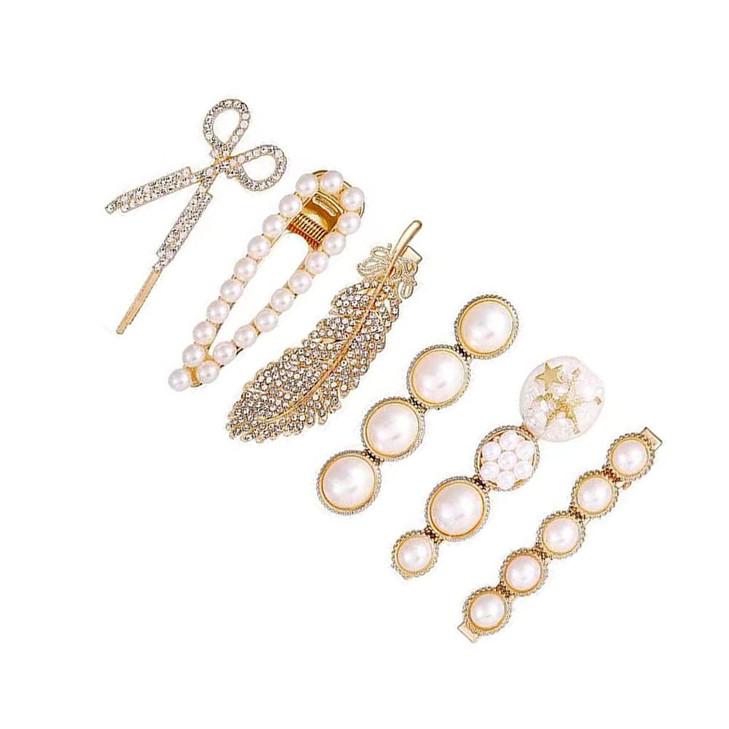 Pearls Hair Clips Pins for Women Girls Trendy Hair Barrettes for Thick Thin Hair for Birthday Gifts Bling Hairpins Headw