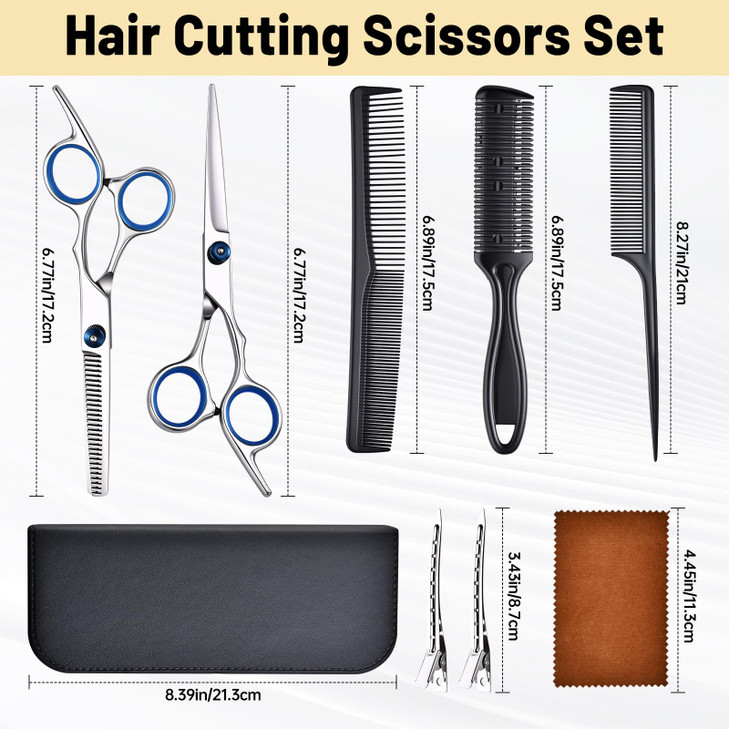 YUQGAOP Hair Cutting Scissors Set Professional Stainless Cutting Hair Scissors Barber Hair Cutting Scissors Thinning She