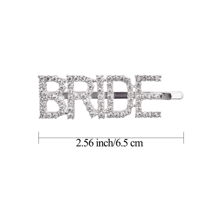 Messen Wedding Accessories Letters Bobby Hair Pins Headwear Luxury Crystal Rhinestones Hair Clips for Bride Sparkle Hair