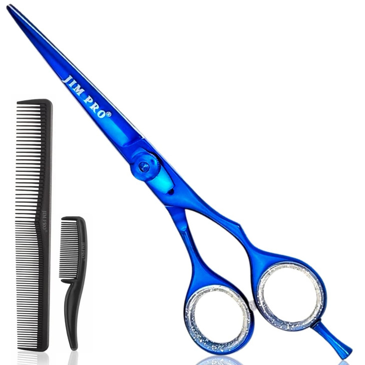 JIM PRO Hair Cutting Scissors Shears Professional Hairdressing Scissors Dark Blue Hair Beard Trimming Shaping Grooming S