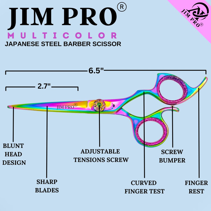 JIM PRO Hair Cutting Scissors Shears Professional Hairdressing Scissors Hair Beard Trimming Shaping Grooming Thinning Sh