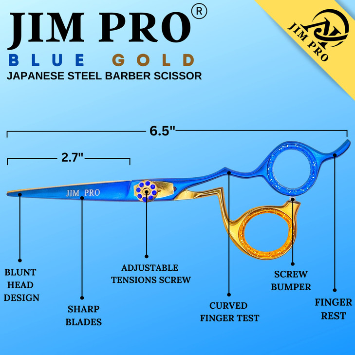 JIM PRO Hair Cutting Scissors Shears Barber Scissor Professional Hairdressing Scissors With Fancy Handle Hair Beard Trim