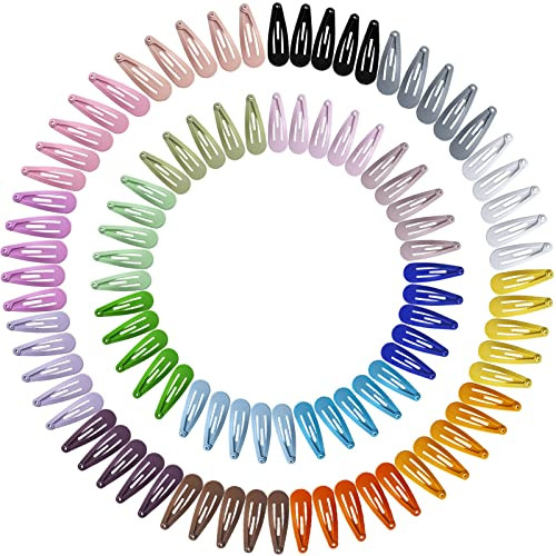 Snap Mini Hair Clips 100PCS Premium Kids Barrettes Metal Non Slip Hair Bow Clips for Girls Toddler 12 Inch 20 Colors