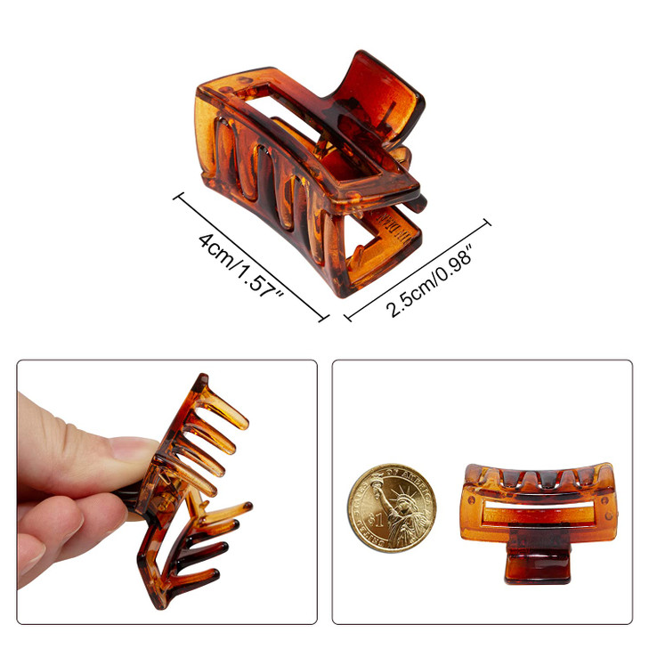 Small Tiny Claw Hair Clips for Women Girls for ThinMedium Thick Hair 15 Inch Mini Hair Jaw Clips Matte Rectangle Nonslip