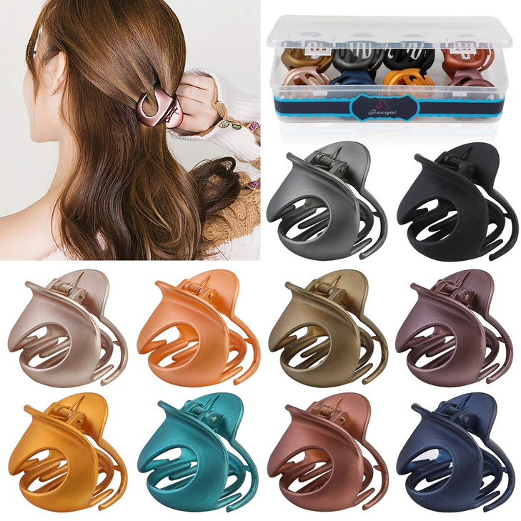 Hair Claw ClipsFascigirl 10PCS Jaw Clips Vintage Non Slip Simple Irregular Hair Clamps Fashion Claw Clips Hair Accessori