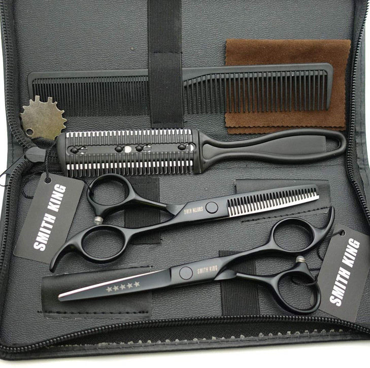 55 Inches Hair Scissors with Thinning Comb Hair Cutting Shears Thinning Shears set for Professional and Personal Black
