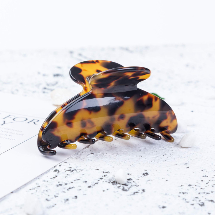Prettyou Large Size 35 Inches Handmade Celluloid French Design Barrettes Tortoise Shell Claw Fashion Accessories Hair Cl