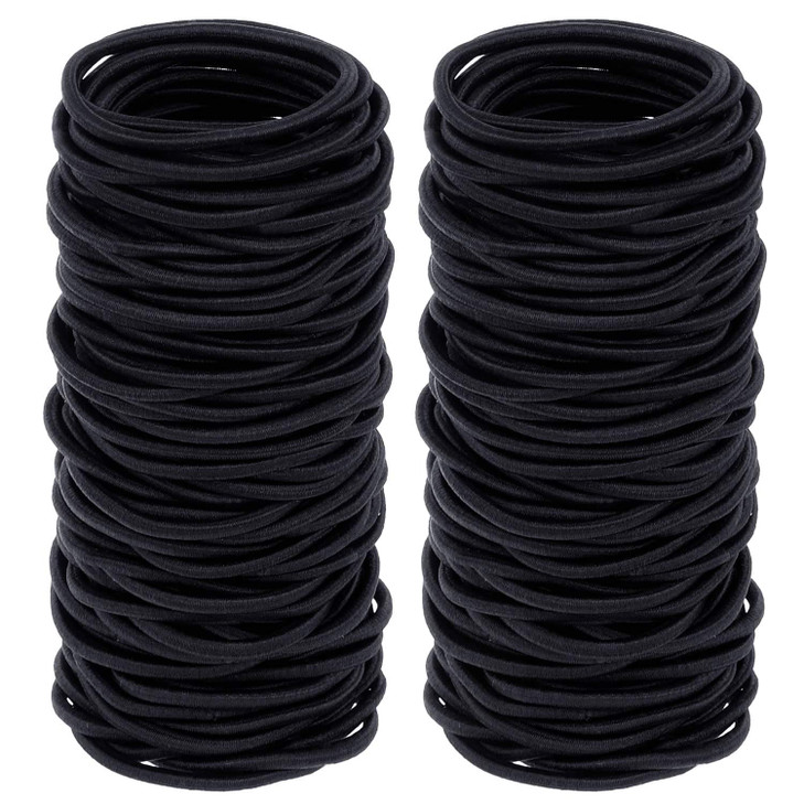 150 Pieces Black Hair Ties for Thick Curly Hair Bulk Hair Ties Ponytail Holders Hair Elastics Bands for Women or Men 4mm