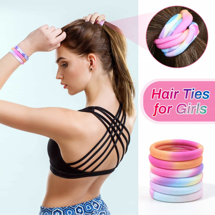 54Pcs Hair Ties for Girls and Women Nylon Hair Elastics Hair Bands Ponytail Holders Soft Hair Ties No Damage for Girls T