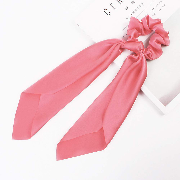 Silk Satin Hair Scrunchies Hair Scarf with Flower Pattern Stripe Printed Hair Bobbles for Ponytail Holder 6 Pcs Stripes