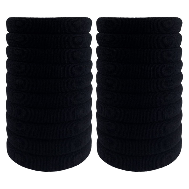 Thick Hair Ties BETITETO 20 Pieces Seamless Ponytail Holders Scrunchies Women Cotton Stretch Hair Elastics for Thick Hea