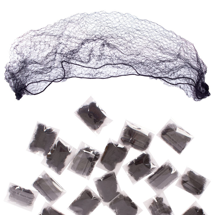 Askuang 20PCS of Black Hair Net Invisible Elastic Edge Mesh Stretchable Hair Nets for Women Sleeping Ballet Bun Food Ser