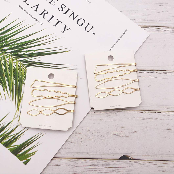 Messen Hair Pins Set Geometric Hair Clips Metal Hairpin Minimalist Hair Styling Jewelry Hair Clamps Accessories Barrette