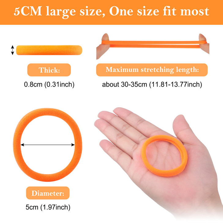 100PCS 2 Inches Fluorescent Hair Ties for Women Girls Sublaga Seamless Thick Fluorescent Hair Band Elastic Hair Ties No